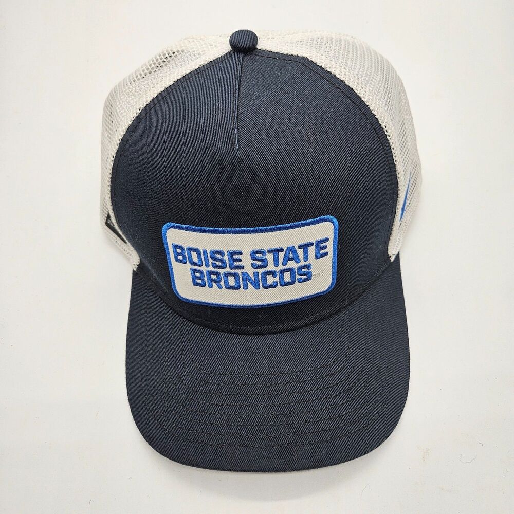 Nike Boise State Broncos Hat Rise Cap Snapback Navy Blue Trucker Classic L/XL